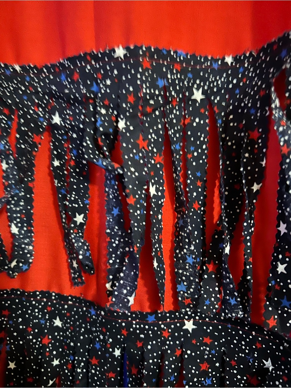 Navy Star-Print Fringe Rural Mardi Gras Costume